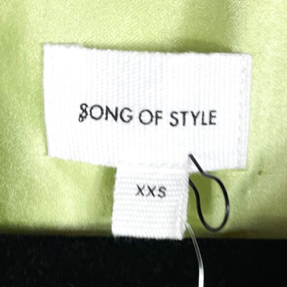 Song of style‎ Marta Mini Dress Pistachio Green Satin Button Front Sz XXS - Picture 11 of 12